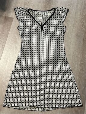 M.S.S.P Max Studio Specialty Products Geometric Patterned Flare Dress Sz Medium